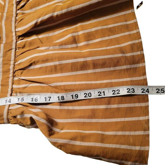 NWT Loft Beach Womans Size XS Brown Stripe Top Tie Close Front NEW - Picture 6 of 7